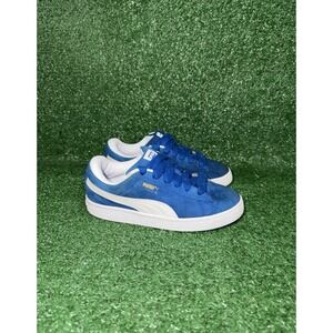 Puma Suede XL Youth Kids 3Y Blue White Casual Lifestyle Shoes Comfort Sneakers